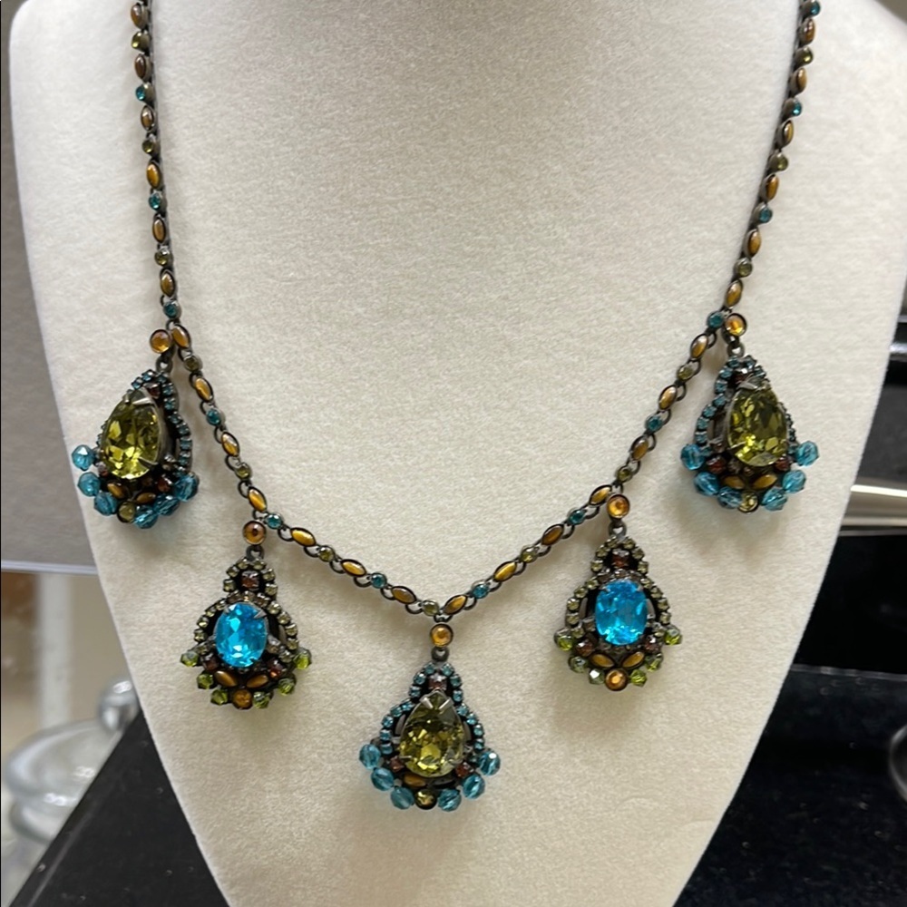 Sorrelli Blue and Green Victorian-Inspired Necklace